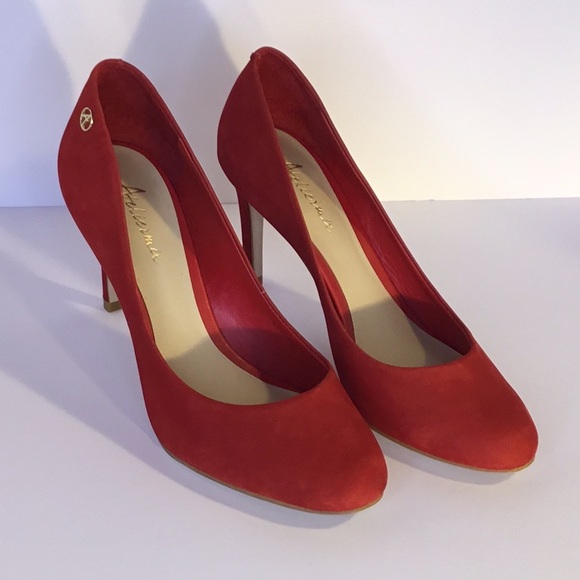 Ateliermix Red velvet Heels Pumps Women size 6 - Picture 6 of 16